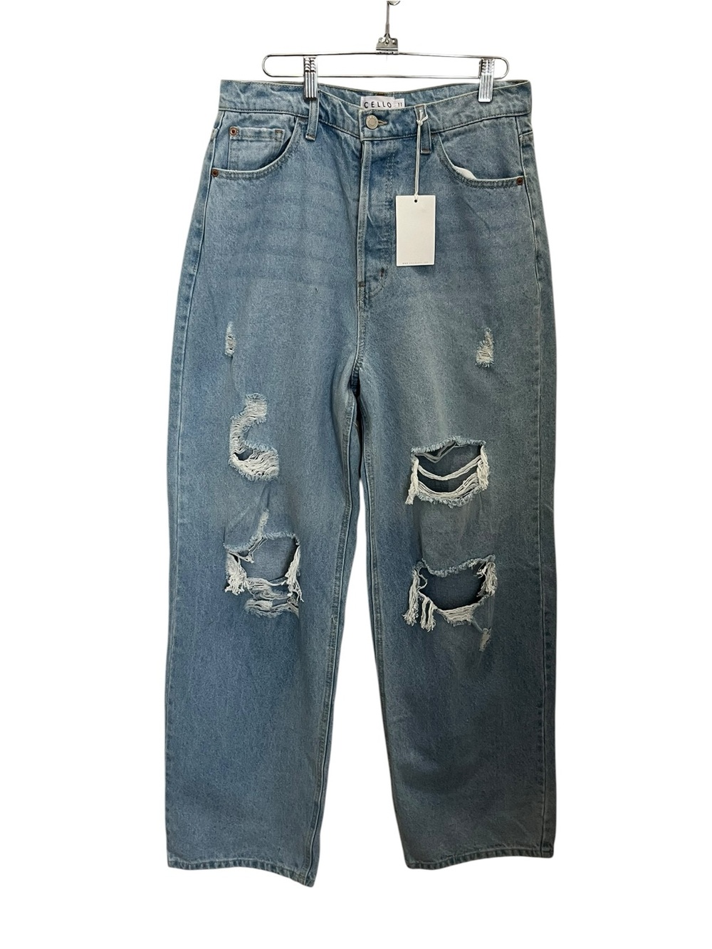 Cello Junior’s Ripped Boyfriend Jeans — Light Blue Wash Sz 11